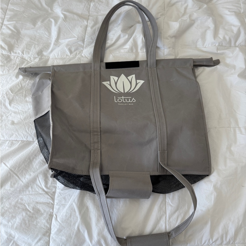 Lotus Reusable Grocery Cart Organizer Bag | Grey Mesh Market Tote